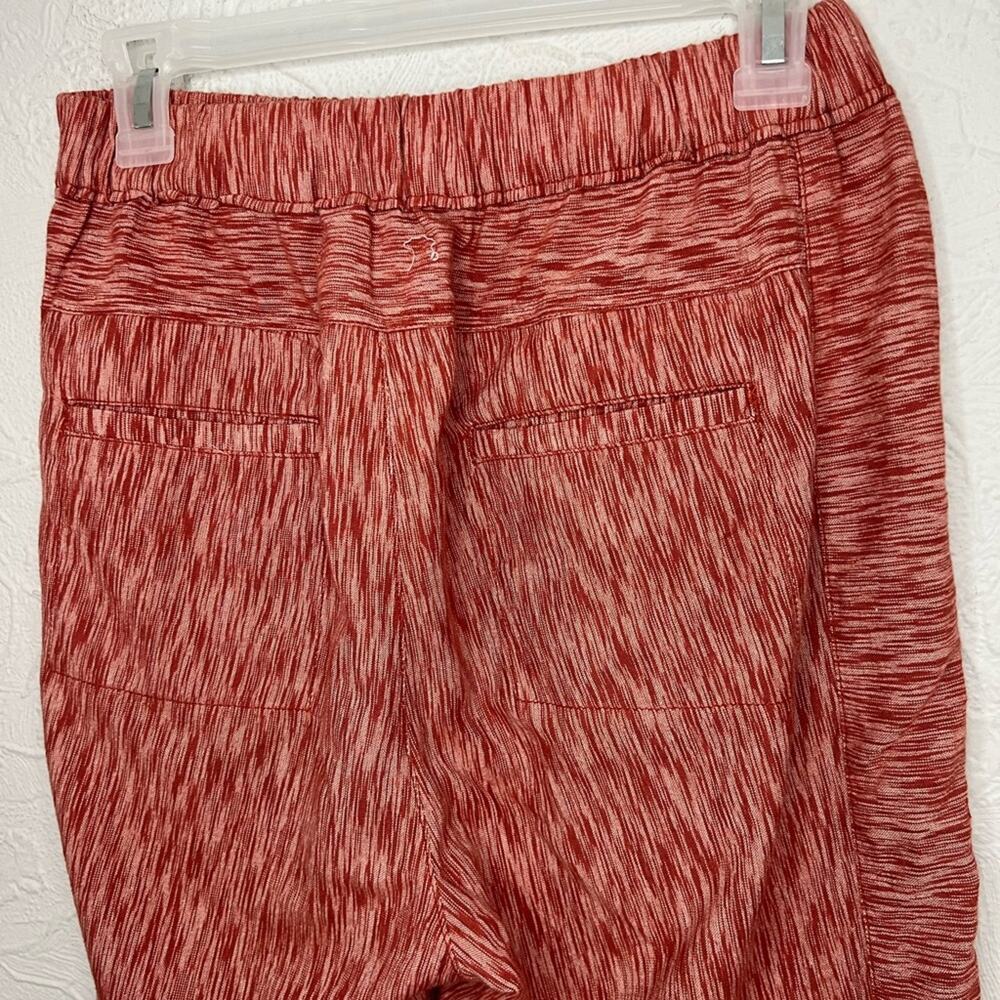 Anthropologie Coral & Cream Striped Pull-on Front Pocket Pant Women Size XS - Picture 4 of 6